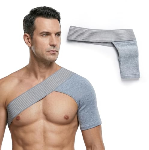 XdealCozyxc Rotator Cuff Shoulder Support, Adjustable Elastic Shoulder Brace Compression Sleeve for Men Women