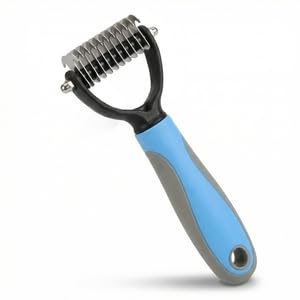 Deshedding Brush for Dogs,Double Sided Dog Hair Brush,Grooming Dog Deshedding Brushes,Removes Knots Pet Grooming Brushes,for Long Haired Cat Dogs Removing Loose Undercoat Tangles Mats(Blue)