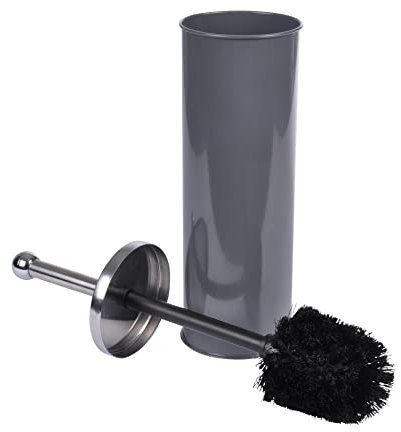 Douceur d'Intérieur - Scopino per WC, in Metallo, Dimensioni: 9,5 x 9,5 x 26,5 cm, Colore: Bianco