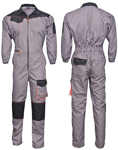 NORMAN Grigio/Nero Uomo Abbigliamento Da Lavoro Tuta Caldaia Meccanica Boilersuit S