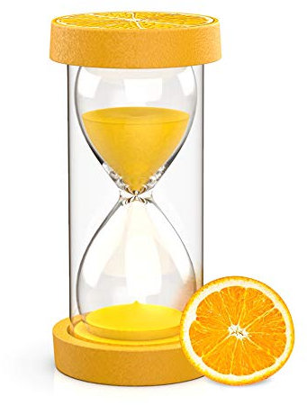 H HOMEWINS Sanduhr 30 Minuten Timer Frische Frucht Design Stundenglas Geschenk Dekoration für Küche, Büro, Klassenzimmer (Orange)