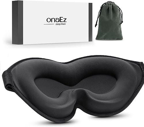 onaEz Sleep Mask, Super Soft Comfort Milk Ice Silk Sleep Masks 3D Contoured Cup Blindfold Eye Mask Concave Molded Light Blocking Eye Cover for Travel, Yoga, Nap, All Night Sleeping