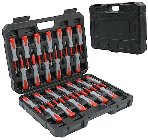 Universal Automotive Terminal Removal Tool Set,26-Pcs Kit Release Tool Car Electrical Wiring Connector Pin Extractor