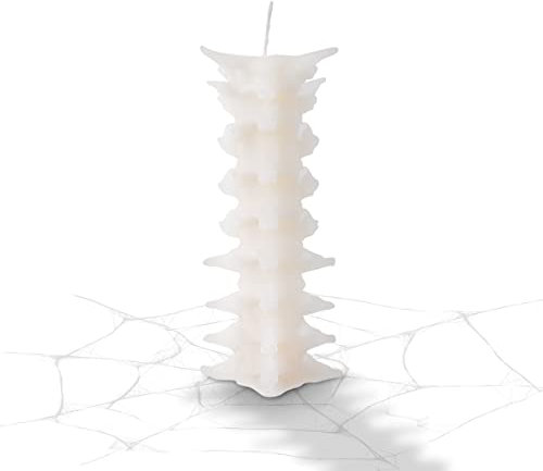 Vela Halloween Columna Vertebral - Adorno Terrorífico - Decoración Gótica y Punk - Embalaje de Protección Reforzado - Lombardi Home