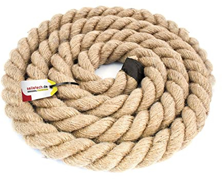 Seiletech.de | 5 m JUTESEIL 30 mm | Naturfibrer avspärrningsrep jute tjuv tvinnad rep dragkamp