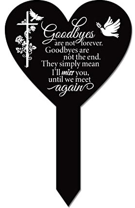 GLOBLELAND Mémorial Plaque Commémorative Piquet Plaque Acrylique Mémorial Plaque Commémorative Jardin Souvenir Décoration Les Adieux Ne sont Pas Éternels