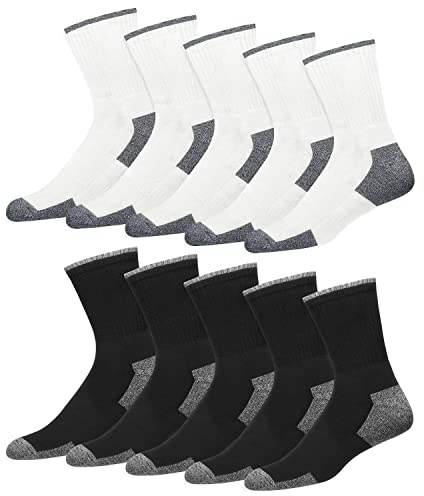 SOXCO 10 Paires de Chaussettes de Sport en Coton pour Homme – Chaussettes Hautes de Travail (EU 39 42, Multicolore)