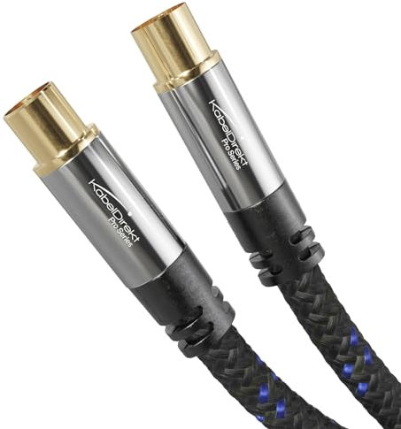 4K aerial cable, coaxial antenna cable, TV cable, Nylon braided – 10m – television cable with break-proof metal plugs, digital & analogue TV (male to female for DVB-C, DVB-T, DVB-S) – CableDirect