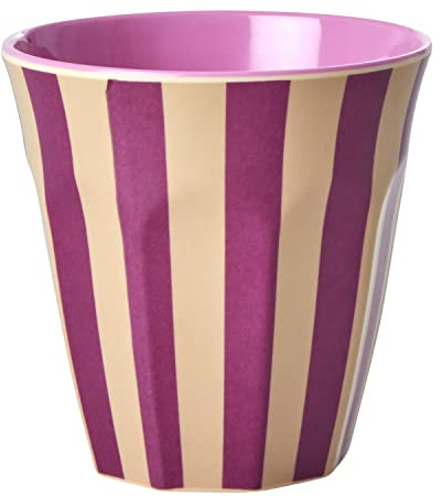 Rice Trinkbecher Melaminbecher aus 100% Melamin Stripes Streifen Bordeaux medium