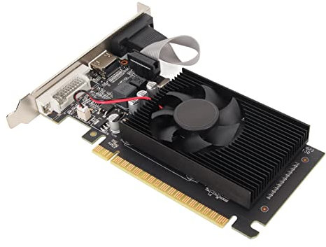 ASHATA Scheda Grafica da Gioco GT610 DDR3 da 2 GB a 64 Bit, Scheda Video PCIe 1.1 X16 per PC, con Porta HDMI VGA DVI, Ventola di Raffreddamento Rapido, GPU da 810 MHz