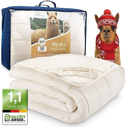 Engelshof Alpakadecke Bettdecke Winter Extra Warm dreilagige warme Decke 135x200 cm Füllung 100% Alpakawolle (2.100g) Bettdecke für Frierer