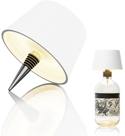MU LIN lampada bottiglia ricaricabile,lampada da tavolo senza fili,Controllo Touch da 3 Modalita Temperatura di Colore, Dimmerabile, per Soggiorno, Ristorante