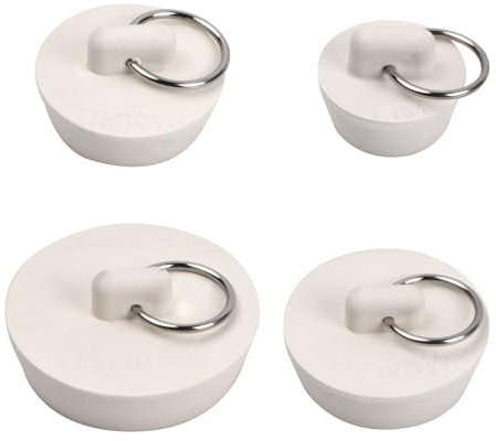 4 Piezas Tapones de Goma con Colgador, Tapones de Drenaje, Tapones de Desagüe Universales para Fregadero de Cocina, Lavabo y Bañera, Tapones de Goma para Bañera y Lavabo