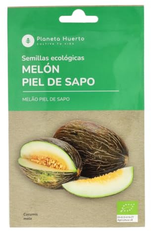 Planeta HUERTO | Semillas Ecológicas de Melón Piel de Sapo – Frutos Dulces y Aromáticos, Alta Conservación y Excelente Sabor