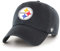 '47 NFL Pittsburgh Steelers Clean Up Unisex-Baseballkappe, Verstellbarer Riemenverschluss, Einheitsgröße, Team Logo, Farbe Schwarz
