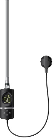 ML-Design Élément Chauffant Noir 600W avec Thermostat et Affichage Digital, Résistance Électronique, Fonction Minuterie, Régulateur de Température, Thermoplongeur Électrique Radiateur Salle de Bain