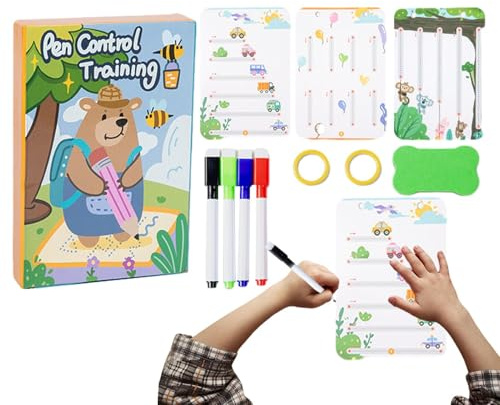 Tewzafiya Cuaderno de ejercicios para aprender a escribir, ejercicios de escritura para niños - Libro de dibujo para el entrenamiento de control de la pluma,Libro de ejercicios de escritura