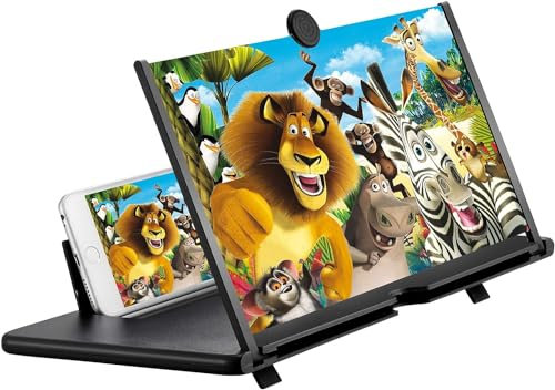 AouiSton Lupa Pantalla movil 18 Pulgadas, HD Amplificador Pantalla movil, para Todos los Smartphones, antiluz Azul, Lupa de Pantalla 3D para Ver vídeos de películas (Negro)