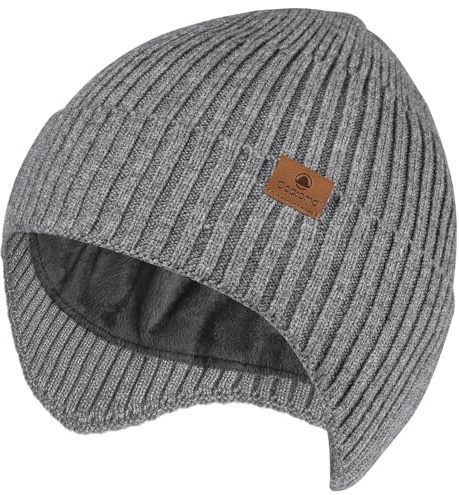 Ocatoma Wintermütze,Mütze mit Ohrklappen für Herren Damen,Fleece Futter