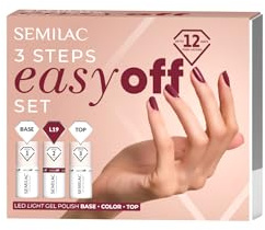 Semilac 3Step Easy Off Set mit L19 Cherry Coke - Maniküre Starter-Set ohne Aceton