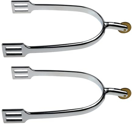 Vynetra Aleaciones ergonómicas de zinc chapadas en espolón inglés, cuello de 30 mm que mejora el agarre y la durabilidad para ecuestres, deportes, caballos, ciclismo, espolones de zinc