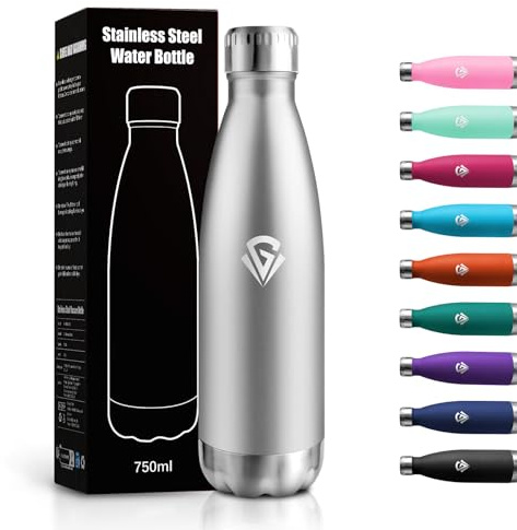 Borraccia Termica 750ml, Borraccia Acciaio Inox Doppia Parete Isolata, senza BPA Antigoccia, Bottiglia Riutilizzabile per Adulti, Ragazzi, Palestra, Viaggio, Scuola