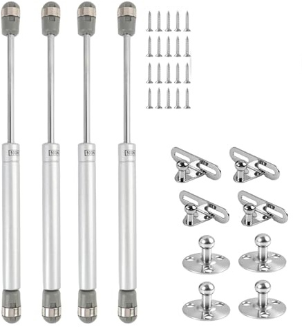 4 Piezas Pistones Hidráulicos Muebles Cocina, 100N Amortiguadores de Puerta, Resortes Hidráulicos para Cocina, Amortiguador Mueble, Muelles de Gas, para Armarios y Puertas