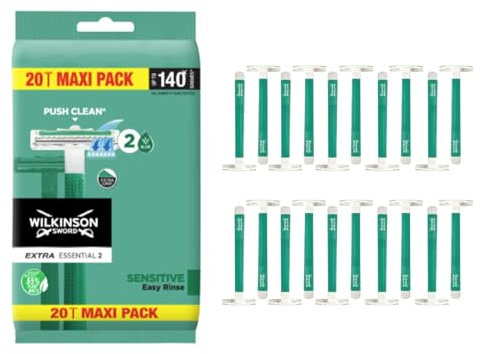 WILKINSON SWORD - Extra 2 Einwegrasierer für Männer |Sensitiv| Packung mit 20 Rasierern