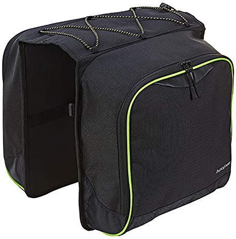 Prophete Doppel-Packtasche Schwarz mit Regenüberzug in Signalfarbe, 602