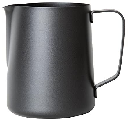 Olympia Black Non-Stick Milk Frothing Jug 900ml - Stainless Steel Jug Steaming Pitcher Dishwasher Safe CM608