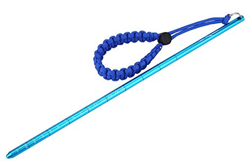 Keenso 4 Couleurs en Alliage d'aluminium plongée sous-Marine Fabricant de Bruit bâton de plongée Tige pointeur avec échelle de 15 cm et Longe de Parachute pour Les Sports de plongée(Bleu)