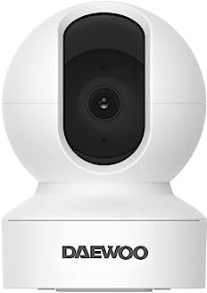 Daewoo Caméra intérieur IP501, Full HD 1080P, Système Audio bidirectionnel, motorisée, Détection de Mouvement, Vision Nocturne, Blanc