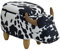 SVITA Animal Storage Kinderhocker Tierhocker mit Stauraum gepolsterter Hocker mit Holzbeinen Schwarz/Weiß gefleckt Tier-Motiv Kuh