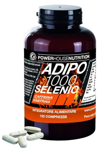 Termogenico Brucia Grassi, Dimagrante Potente Made in Italy, ADIPO 1000 SELENIO, Integratore Dimagrante Forte e Blocca Fame, Brucia Grassi Addominali con Caffeina (120 Compresse)