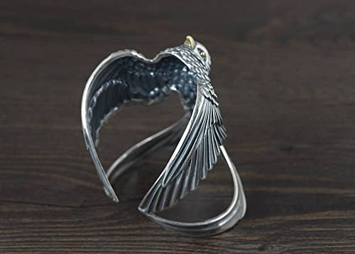 Anello In Argento Sterling 925,S925 Sterling Silver La Rondine Anello Anelli Regolabili Stile Nazionale Anello Aperto Argento Thumb Ring Eternity Ring Fascino Di Nozze Gioielli Regali Per Uomini Rag