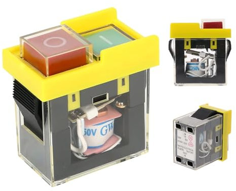 Idota Commutateur de Remplacement KJD6 5E4 250V 6A, Interrupteur électromagnétique, étanche, Magnétique, Interrupteur D'outil, Bouton de Démarrage, Classe de Protection IP55