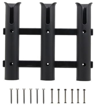 Supporto per canna da pesca, 3 supporti per canna da pesca, supporto da parete, portatile, per barche, garage, refrigeratori, rimorchi, (nero)