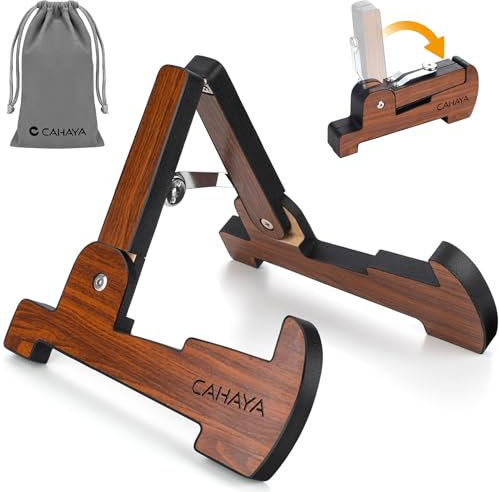 CAHAYA Supporto Chitarra Pieghevole Universale: Stand Chitarra a Forma di A Stand per Chitarra Classica Acustica Elettrica Portatile Appoggio Chitarra Stabile
