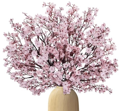 Luabue 6 Pezzi Fiori Artificiali Realistici Gypsophila Finta Fiori Finti per Decorazioni Rosa Fiori Artificiali Decorazioni per La Casa di Bouquet da Sposa Festa di Tavolo Decor (Rosa)