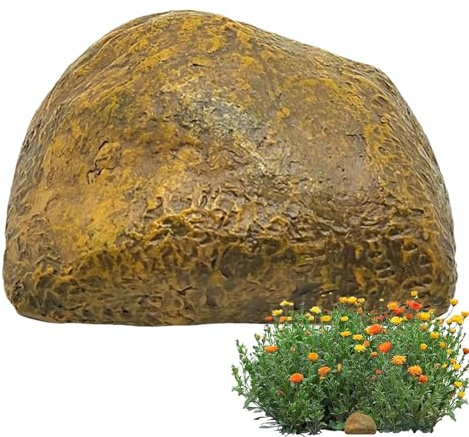 Key Rock Hider al aire libre, llavero de piedra | Soporte para llaves secreto duradero - Cajas fuertes de desvío Adornos de jardín a prueba de agua con compartimentos secretos