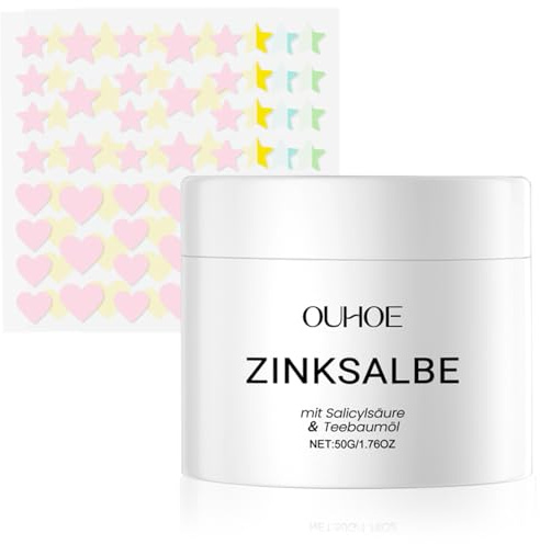 Creme Acne Visage,Anti Bouton,180 pièces de Pansements pour Boutons, Crème pour Boutons, Pommade au Zinc pour le Visage, Douce et non Irritante, Convient à tous les Types de Peau