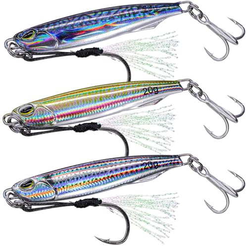 TABKSOLA Esche per la pesca, set di esche metalliche,esche da pesca per acqua dolce e salata resistenti e ben fatte. (C-6CM-20g)