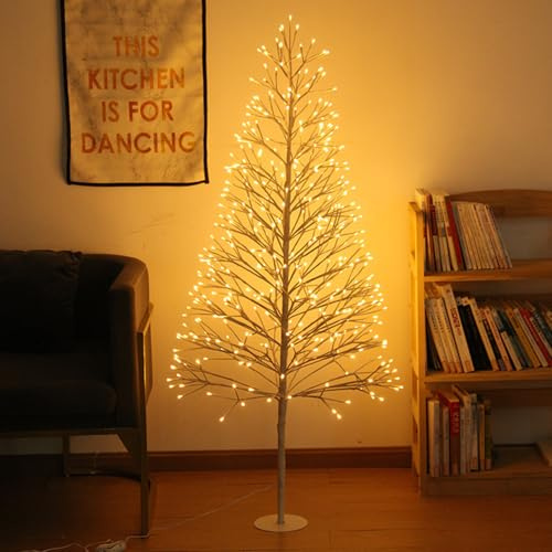 OOWOKS Künstliche Weihnachtsbaum mit 392 LEDs Warmweiß, LED Lichterbaum 180 cm mit Stecter, Baum Lampe Innen und Außen Dekorative Stehlampe Tree Künstlicher mit Beleuchtung, Leuchtbaum Indoor,180cm