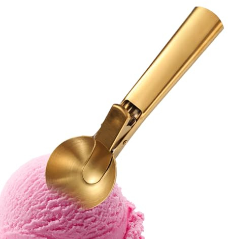 Cuchara de porciones, resistente con disparador de acero inoxidable, para postres, buffet, fiesta, cocina, hogar, masa, dulces, palomitas de maíz, sandía y