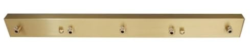AstrizLamp 5 Agujero Embellecedor Lampara Techo 80cm Rectangular Roseta de Techo de Metal Dorado Hierro Cubierta Lámpara de Techo 5 vía Fijación al Techo con Accesorio para plafones lámparas colgantes