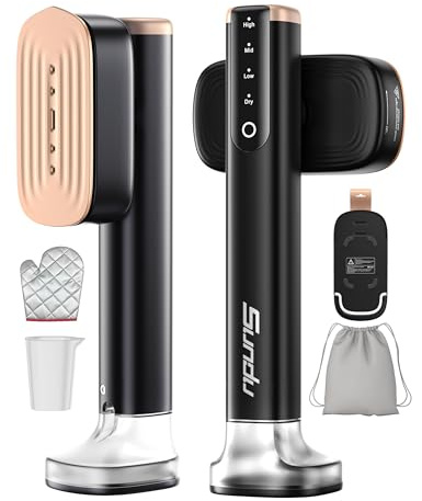 Sundu Steamer for Clothes Portable Handheld Garment Steamer,15s Fast Heat-up,180ml Tank,Steamer Ironing Gloves,35 Minutes of Continuous Ironing for Travel and Home(Black)