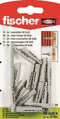 Fischer Universal Dowel UX5X30K with SB Casing, Pack of 2 (2 x 5) 97854, 5x30