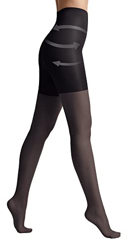 Conte Control Womens Body Shaping Sheer Compression Pantyhose Tights,Black (Nero),Large