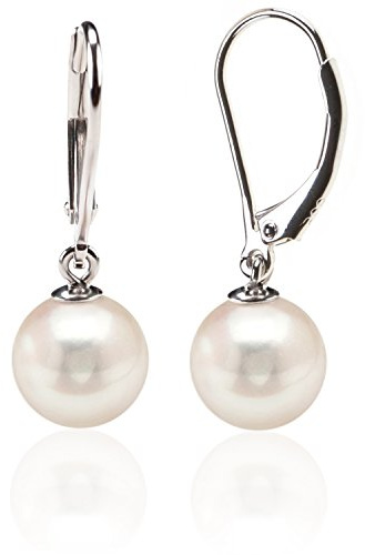 PAVOI 925 Sterling Silver Shell Pearl Earrings, Leverback Dangle Studs 6mm