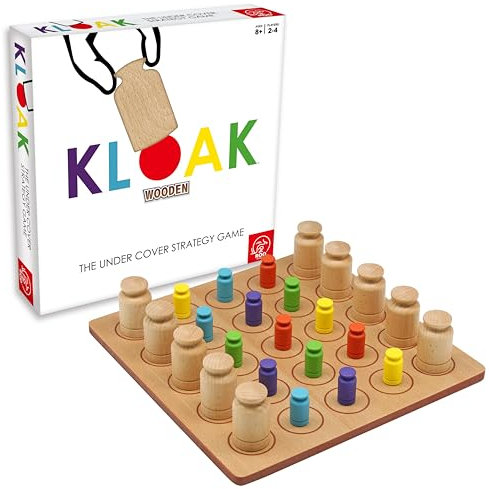 Roo Games KLOAK - All Wooden Strategy Board Games for Adults & Kids, 2-4 Players, Family Games, Popular Games for Ages 8+, Stimulates Critical Thinking, Durable Hardwood Components
